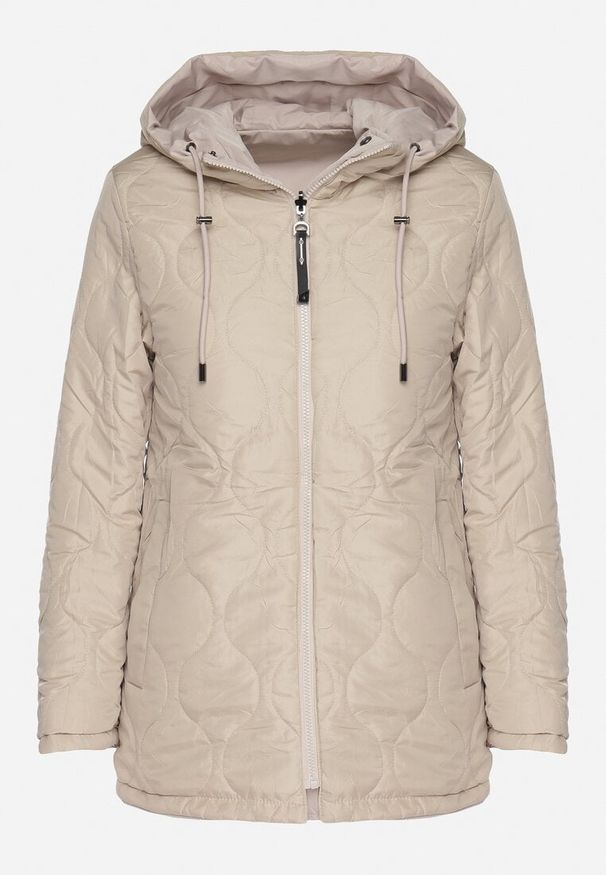 Born2be - Beżowa Kurtka Parka Dwustronna Korilea. Okazja: na co dzień. Kolor: beżowy. Wzór: gładki. Styl: klasyczny, elegancki, casual