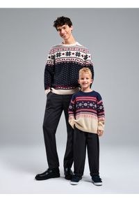 Sinsay - Sweter z motywem świątecznym - granatowy. Kolor: niebieski. Styl: wizytowy #1