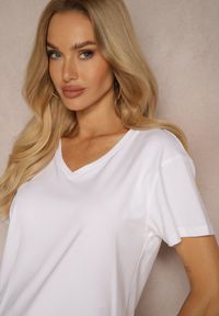 Renee - Biały Klasyczny T-shirt z Bawełny Irithnea. Okazja: na co dzień. Kolor: biały. Materiał: bawełna. Styl: klasyczny #4