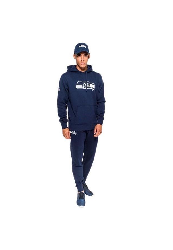New Era - Bluza z kapturem Seahawks NFL. Typ kołnierza: kaptur. Kolor: niebieski