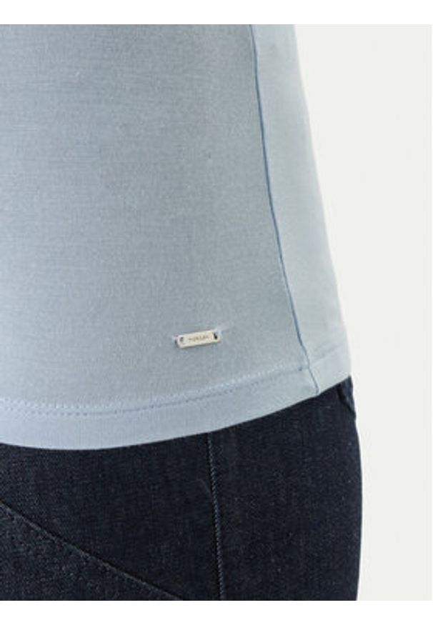 Morgan Top 192-BARBA.N Błękitny Slim Fit. Kolor: niebieski. Materiał: wiskoza