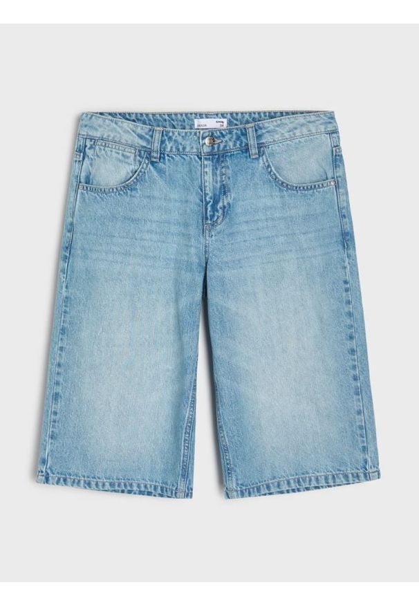 Sinsay - Szorty jeansowe bermudy - niebieski. Kolor: niebieski. Materiał: jeans