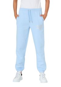 Juicy Couture - JUICY COUTURE Błękitne spodnie Heart Diamante. Kolor: niebieski. Materiał: bawełna. Wzór: aplikacja #6