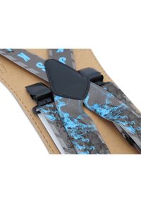 Modini - Szerokie szaro-niebieskie narciarskie szelki do spodni - SKI T25. Kolor: szary, wielokolorowy, niebieski. Materiał: skóra, guma #1
