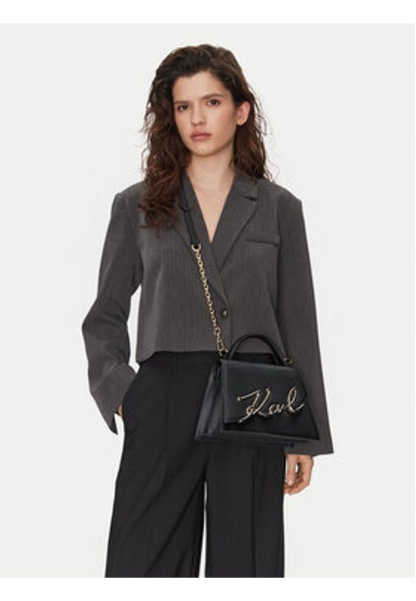 Karl Lagerfeld - KARL LAGERFELD Torebka A1W30036 Czarny. Kolor: czarny. Materiał: skórzane