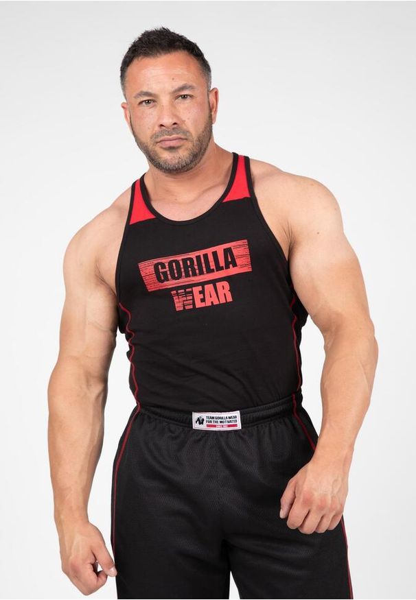 GORILLA WEAR - Wallace Top bez rękawów - Czarny/Czerwony. Kolor: czerwony. Długość rękawa: bez rękawów. Styl: sportowy