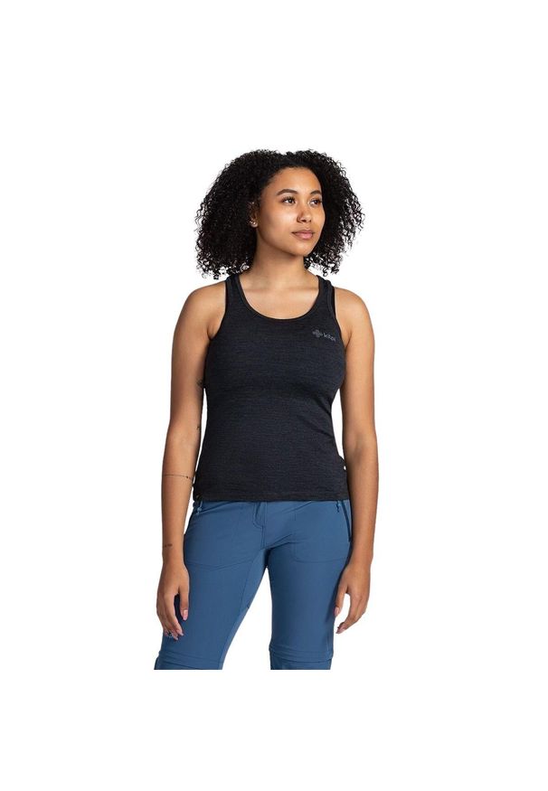 Damski tank top Kilpi Mirien. Kolor: szary. Materiał: wełna. Długość rękawa: bez rękawów. Sport: turystyka piesza