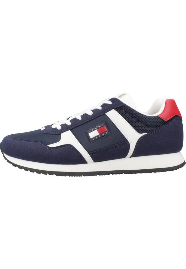 TOMMY HILFIGER - Buty TOMMY JEANS TJM RUNNER CASUAL Niebieski. Okazja: na co dzień. Kolor: niebieski. Materiał: jeans. Sport: turystyka piesza