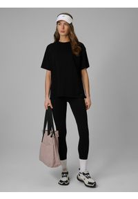 4f - 4F Legginsy dzianinowe damskie - czarne XS. Okazja: na co dzień. Stan: podwyższony. Kolor: czarny. Materiał: dzianina. Styl: casual. Sport: fitness #1