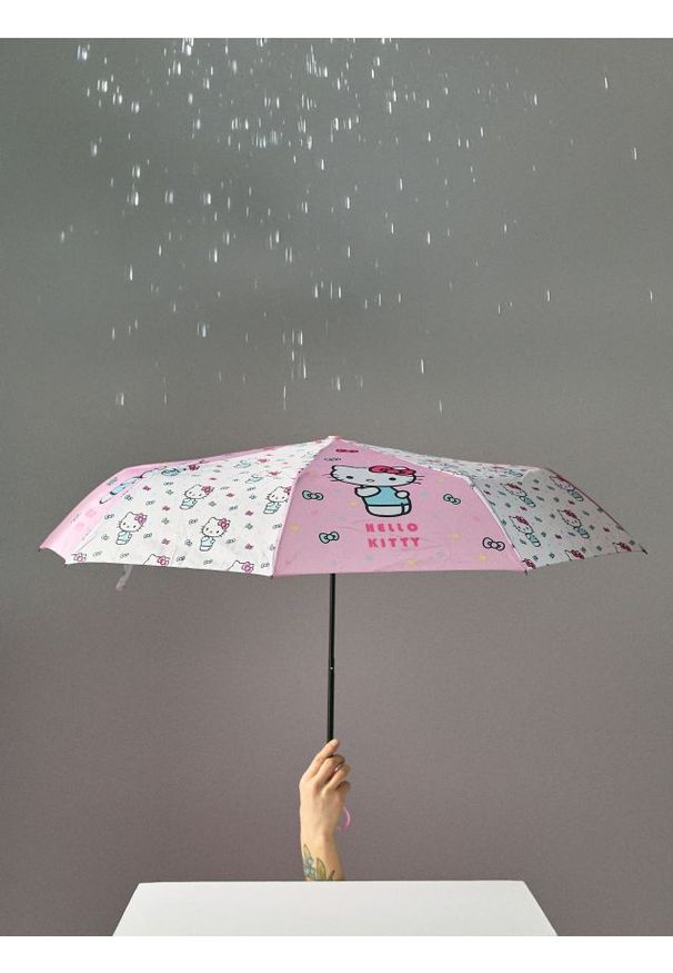 Sinsay - Parasol Hello Kitty - różowy. Kolor: różowy. Wzór: motyw z bajki