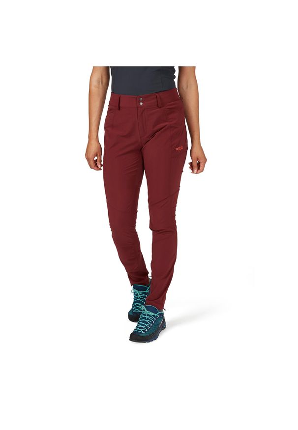 Spodnie softshellowe damskie Rab Women's Incline Light Pants. Kolor: czerwony