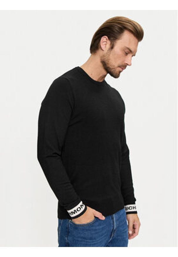 Richmond X Sweter Artuso UMA24099MA Czarny Regular Fit. Kolor: czarny. Materiał: syntetyk