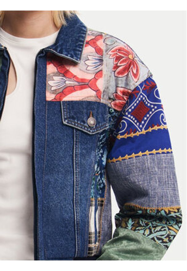 Desigual Kurtka jeansowa Amsterdam 24WWED32 Kolorowy Regular Fit. Materiał: syntetyk, bawełna. Wzór: kolorowy