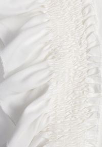 Born2be - Biała Bluzka Ferda. Typ kołnierza: kołnierz z falbankami. Kolor: biały. Materiał: dzianina, bawełna. Długość rękawa: krótki rękaw. Długość: krótkie. Wzór: gładki. Styl: elegancki #2