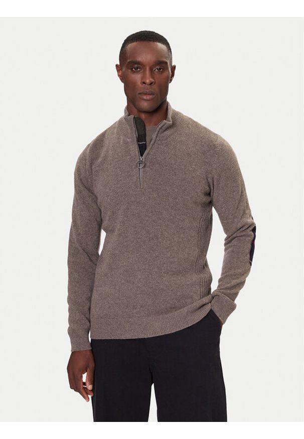 Barbour Sweter Holden MKN0837OL76 Zielony Regular Fit. Kolor: zielony. Materiał: wełna