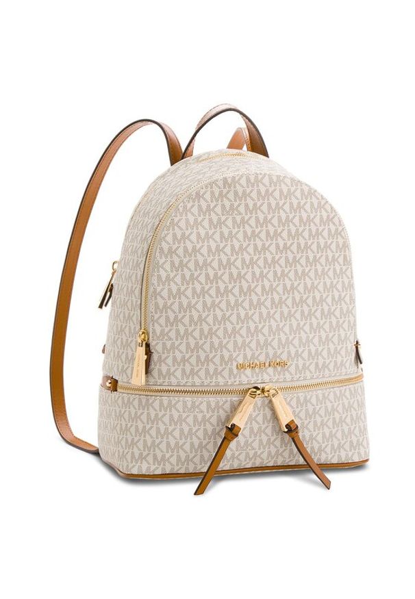 MICHAEL Michael Kors Plecak Rhea Zip 30S7GEZB1B Beżowy. Kolor: beżowy. Materiał: skóra