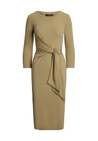 Lauren Ralph Lauren - LAUREN RALPH LAUREN Sukienka codzienna 200973598001 Beżowy Slim Fit. Okazja: na co dzień. Kolor: beżowy. Materiał: bawełna. Typ sukienki: proste. Styl: casual