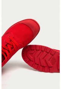 Palladium - Trampki. Nosek buta: okrągły. Zapięcie: sznurówki. Kolor: czerwony. Materiał: guma #2