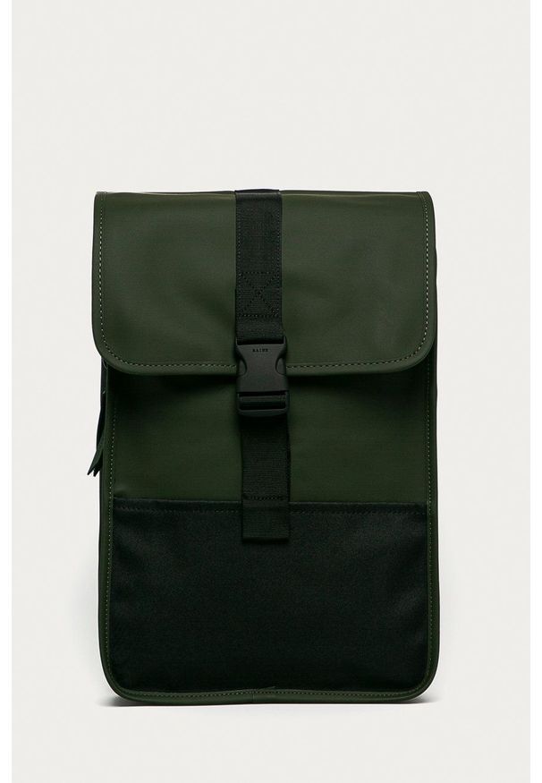 Rains - Plecak 1370 Buckle Backpack Mini. Kolor: zielony. Materiał: neopren