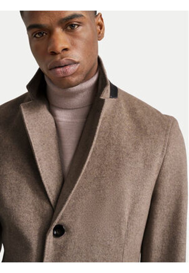 Bugatti Płaszcz wełniany 621300 69071 Beżowy Regular Fit. Kolor: beżowy. Materiał: wełna, syntetyk