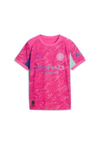 Puma - Młodzieżowa koszulka bramkarska Manchester City 25/26 PUMA. Kolor: różowy. Materiał: tkanina