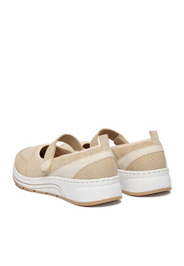 Rieker Baleriny N6554-60 Beżowy. Kolor: beżowy. Materiał: materiał