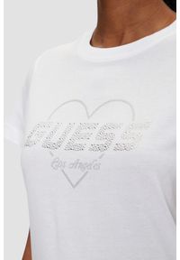 Guess - GUESS Biały damski t-shirt Narciso, Rozmiar XS. Kolor: biały #4