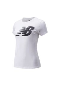 Koszulka New Balance WT03816WT - biała. Kolor: biały. Materiał: bawełna, materiał. Długość rękawa: krótki rękaw. Długość: krótkie #1