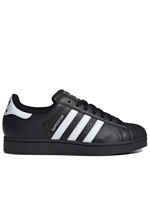 Adidas - Buty unisex adidas Originals Superstar II JI0079 - czarne. Zapięcie: pasek. Kolor: czarny. Materiał: skóra, guma. Szerokość cholewki: normalna. Wzór: aplikacja. Sezon: lato. Model: Adidas Superstar