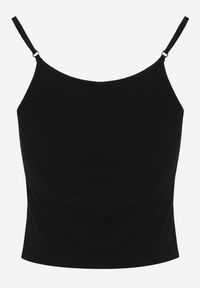 Renee - Czarny Bieliźniany Top z Bawełny z Koronką na Regulowanych Ramiączkach Beralisse. Kolor: czarny. Materiał: bawełna, koronka. Długość rękawa: na ramiączkach. Wzór: koronka. Sezon: wiosna, lato, zima #6