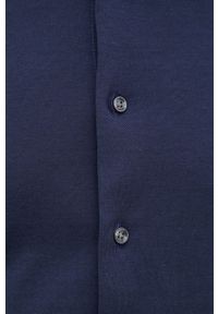 Michael Kors koszula bawełniana męska slim z kołnierzykiem włoskim. Typ kołnierza: kołnierzyk włoski. Kolor: niebieski. Materiał: bawełna