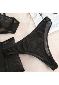 Intica - Komplet bielizny z siateczką i koronką na romantyczne wieczory Mairghread. Kolor: czarny. Materiał: koronka. Wzór: koronka #4