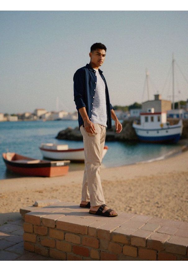 Sinsay - Koszulka w paski - biały. Kolor: biały. Wzór: paski