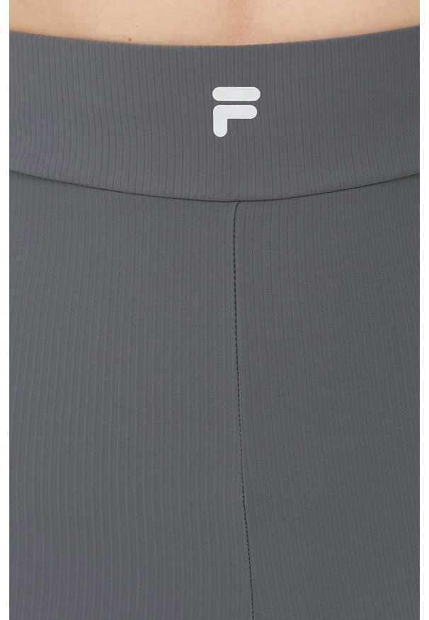Fila legginsy treningowe Cervia damskie kolor szary gładkie. Kolor: szary. Materiał: materiał. Wzór: gładki
