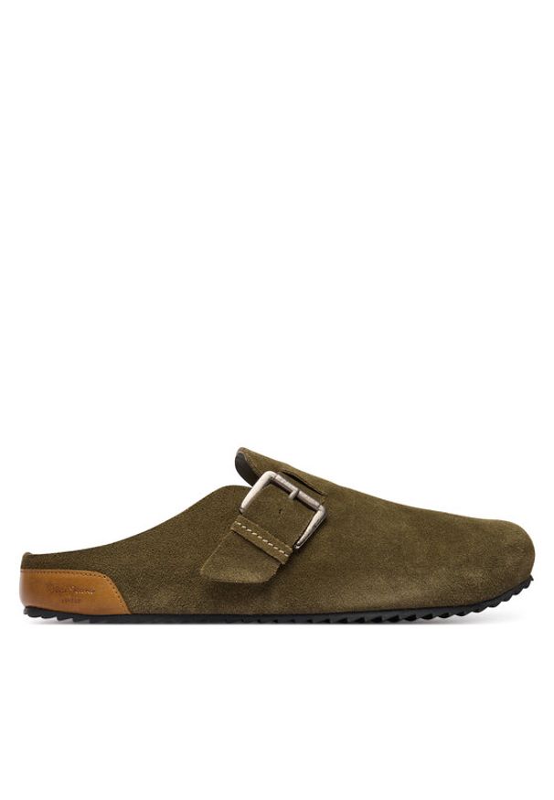Pepe Jeans Klapki Corby Clog M PMS90123 Khaki. Kolor: brązowy. Materiał: zamsz, skóra