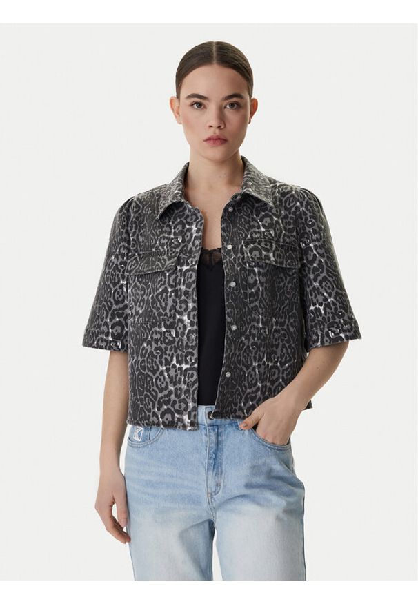 Vero Moda Koszula jeansowa Bella 10336318 Szary Loose Fit. Kolor: szary. Materiał: bawełna