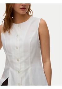 Vero Moda Kamizelka Selma 10345675 Biały Regular Fit. Kolor: biały. Materiał: bawełna #2