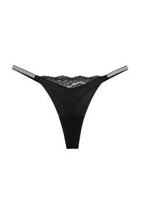 Intica - Majtki z koronką elastyczne do codziennego noszenia Romi. Kolor: czarny. Materiał: koronka. Wzór: koronka