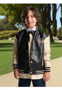 Sinsay - Kurtka bejsbolówka z imitacji skóry - czarny. Kolor: czarny. Materiał: skóra #1