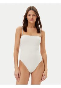 Calvin Klein Swimwear Strój kąpielowy KW0KW02709 Beżowy. Kolor: beżowy. Materiał: syntetyk