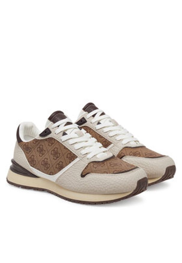 Guess Sneakersy FMJISL PEL12 Beżowy. Kolor: beżowy. Materiał: skóra