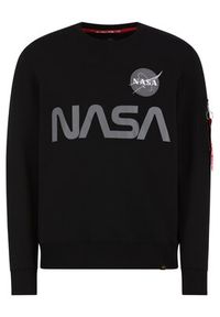 Alpha Industries Bluza Nasa Reflective 178309 Czarny Regular Fit. Kolor: czarny. Materiał: bawełna #4