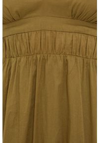 Sisley sukienka bawełniana kolor zielony maxi prosta. Okazja: na co dzień. Kolor: zielony. Materiał: bawełna. Długość rękawa: na ramiączkach. Typ sukienki: proste. Styl: casual. Długość: maxi