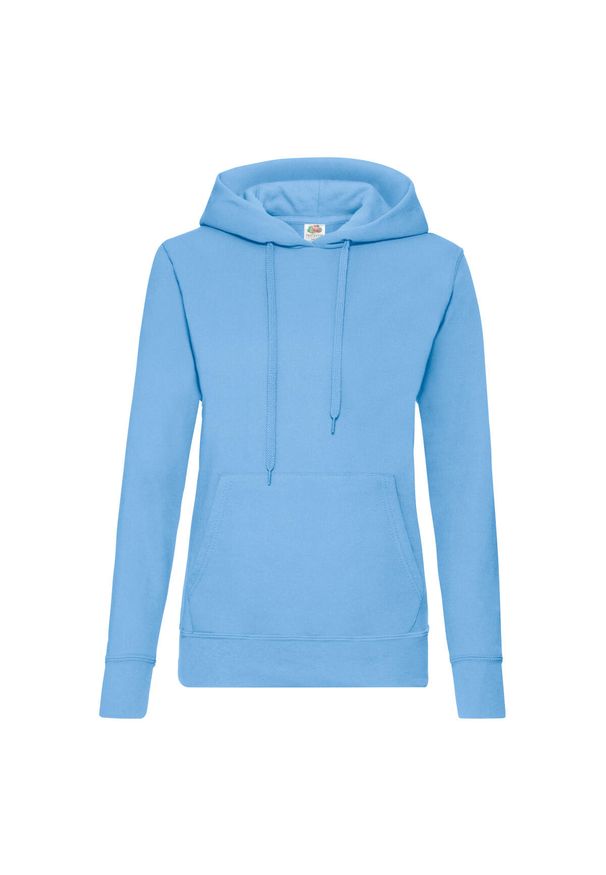 FRUIT OF THE LOOM - Bluza Damska Z Kapturem. Typ kołnierza: kaptur. Kolor: niebieski