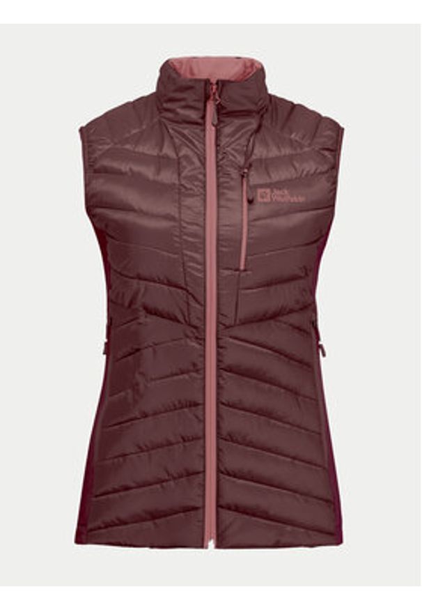 Jack Wolfskin Bezrękawnik Routeburn Pro Ins Vest 1207202 Bordowy Slim Fit. Kolor: czerwony. Materiał: syntetyk. Długość rękawa: bez rękawów