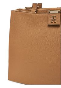 TOMMY HILFIGER - Tommy Hilfiger Torebka Th Her Tote AW0AW17191 Brązowy. Kolor: brązowy. Materiał: skórzane #3