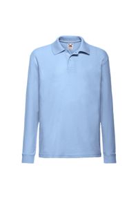FRUIT OF THE LOOM - Koszulka Polo Z Długim Rękawem Dla Dzieci. Typ kołnierza: polo. Kolor: niebieski. Długość rękawa: długi rękaw. Długość: długie