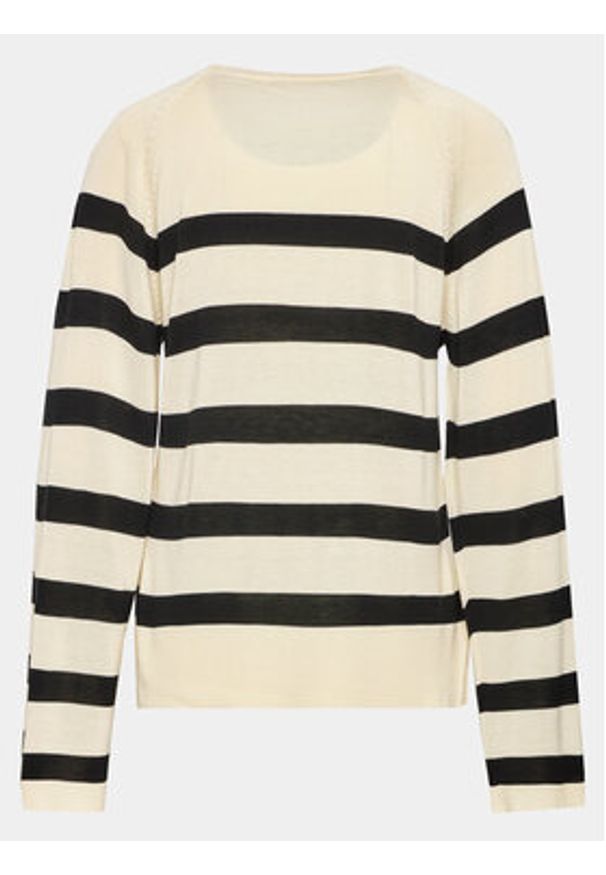 Gina Tricot Sweter 20115 Écru Regular Fit. Materiał: syntetyk