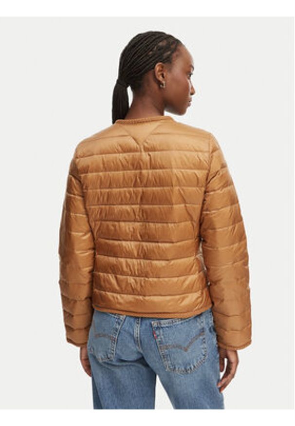 TOMMY HILFIGER - Tommy Hilfiger Kurtka przejściowa WW0WW49660 Brązowy jasny Slim Fit. Kolor: brązowy. Materiał: syntetyk