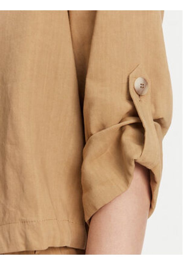 Marella Marynarka Malibu 2513041055 Beżowy Relaxed Fit. Kolor: beżowy. Materiał: wiskoza, len